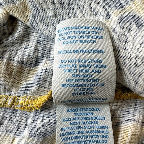 BODEN | CLAIRE SEASHELL MINI DRESS EMPIRE WAIST NAVY BLUE & YELLOW | 8 PETITE - Picture 10 of 12